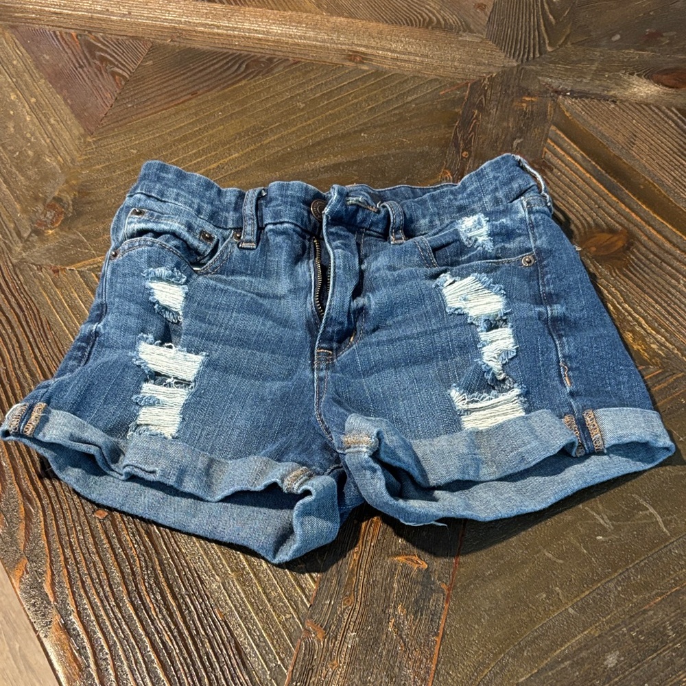 Aeropostale Ripped Blue Jean Shorts